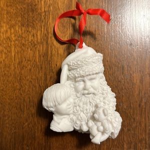 Vintage 3D porcelain Christmas ornament.